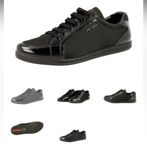 Prada Black Leather Sneakers